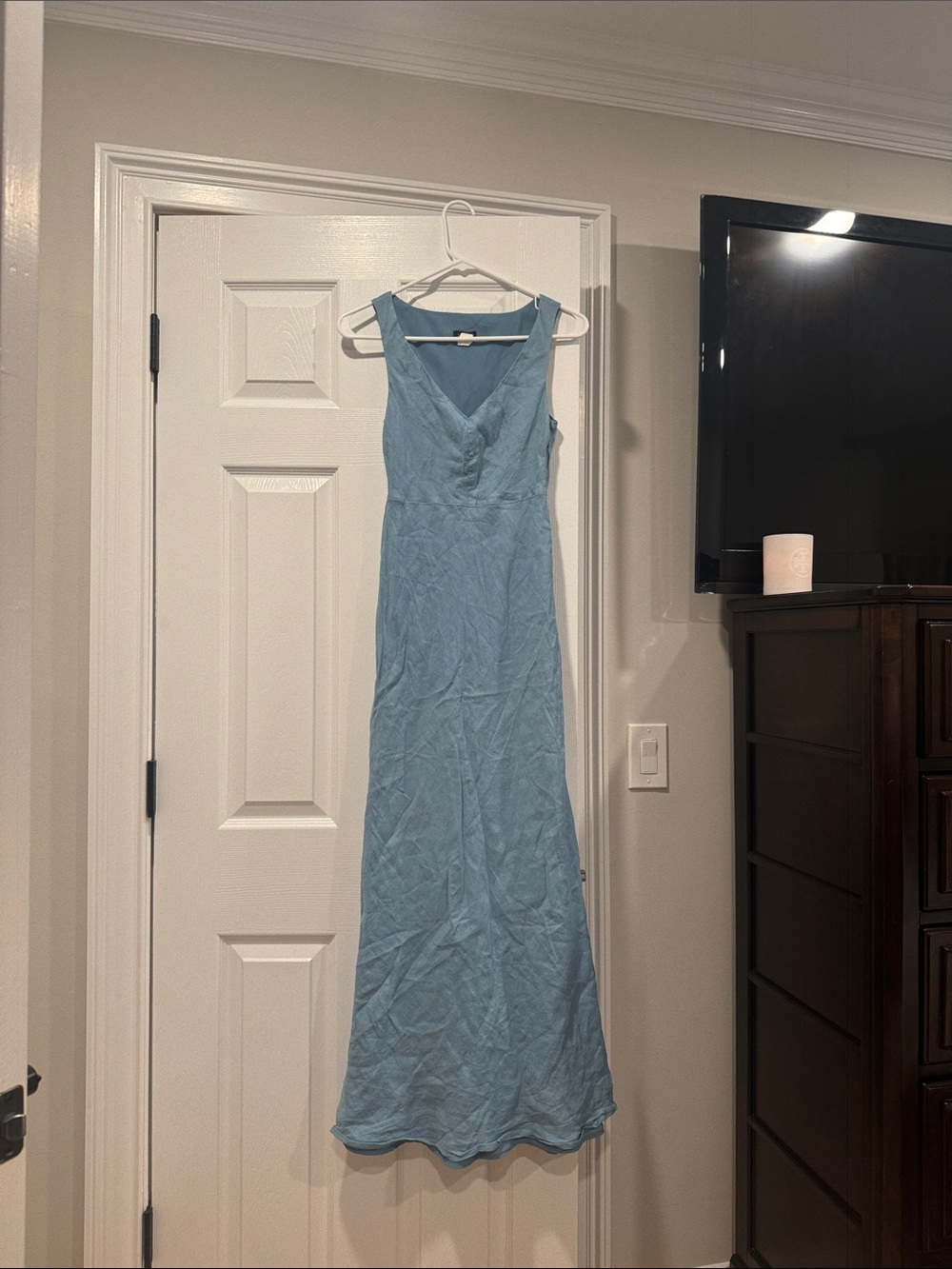 J. Crew Sky Blue V-Neck Sleeveless Maxi Dress